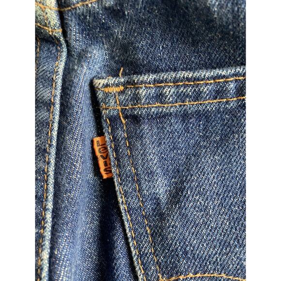 Vintage 70s Levis 646 Dark Wash High Rise Flare Crop Women's Petite 27X25 - Picture 6 of 11